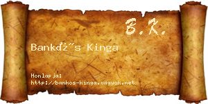 Bankós Kinga névjegykártya